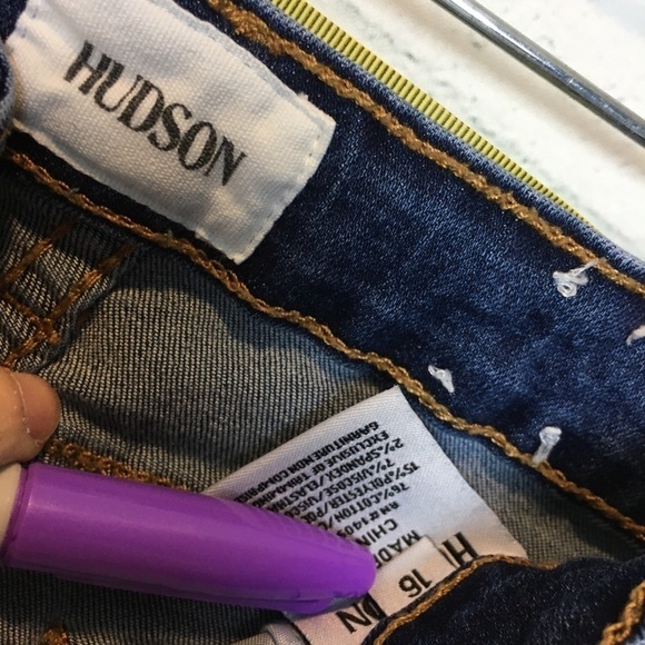 Hudson Denim Shorts 16 Cut-off Raw Hem Factory Distressed Designer Vacation - Picture 7 of 7